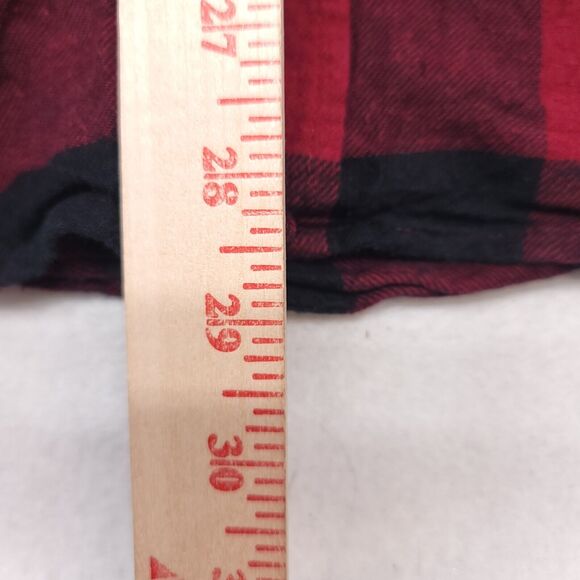 Croft & Barrow Buffalo Check Flannel Button Up Shirt Mens Size Medium M Red - Picture 7 of 10